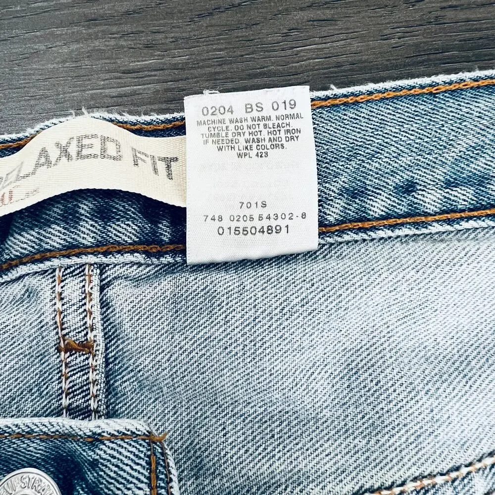 Levi's 550 Jeans Men's 42X36 Blue Relaxed Fit Straight Leg Work Pants Denim